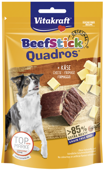 Vitakraft Beef Stick Quadros Cheese Dog Treats 70g