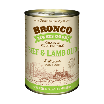 Bronco Beef & Lamb Olio Dog Canned Food 390g