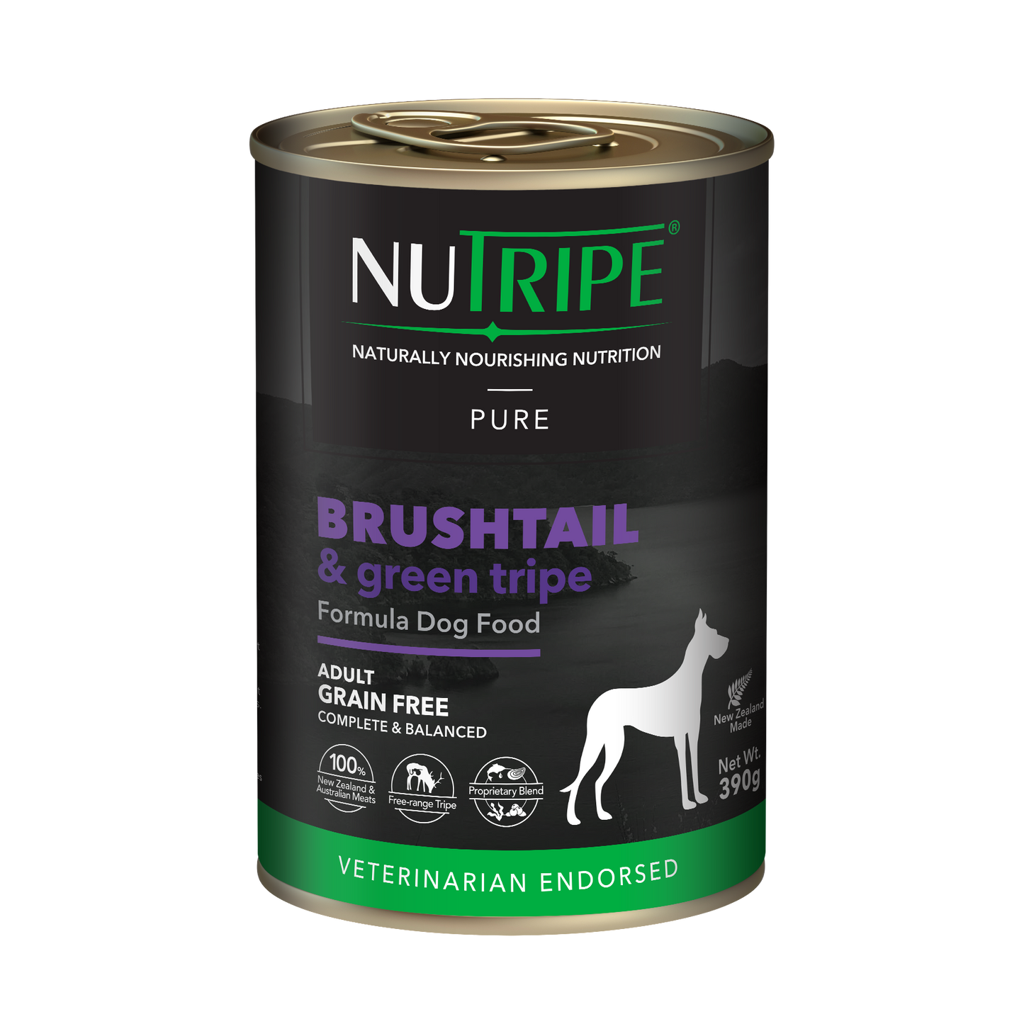 Nutripe Pure Brushtail & Green Tripe Adult Dog Canned Food 95g & 390g