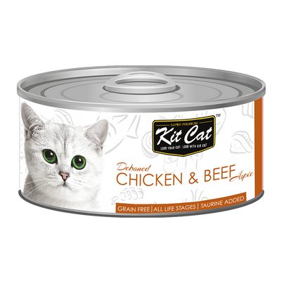 [As Low As $0.91 Each] Kit Cat Deboned Chicken & Beef Wet Cat Canned Food 80g