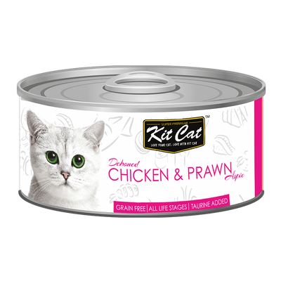 [As Low As $0.91 Each] Kit Cat Deboned Chicken & Prawn Wet Cat Canned Food 80g
