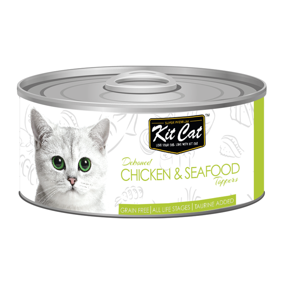 [As Low As $0.91 Each] Kit Cat Deboned Chicken & Seafood Wet Cat Canned Food 80g