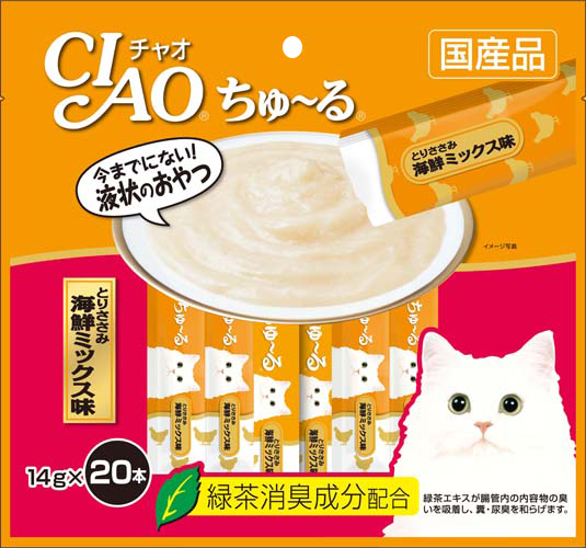 Ciao Churu Chicken Fillet Seafood Mix Liquid Cat Treats 280g (20pc/pack)