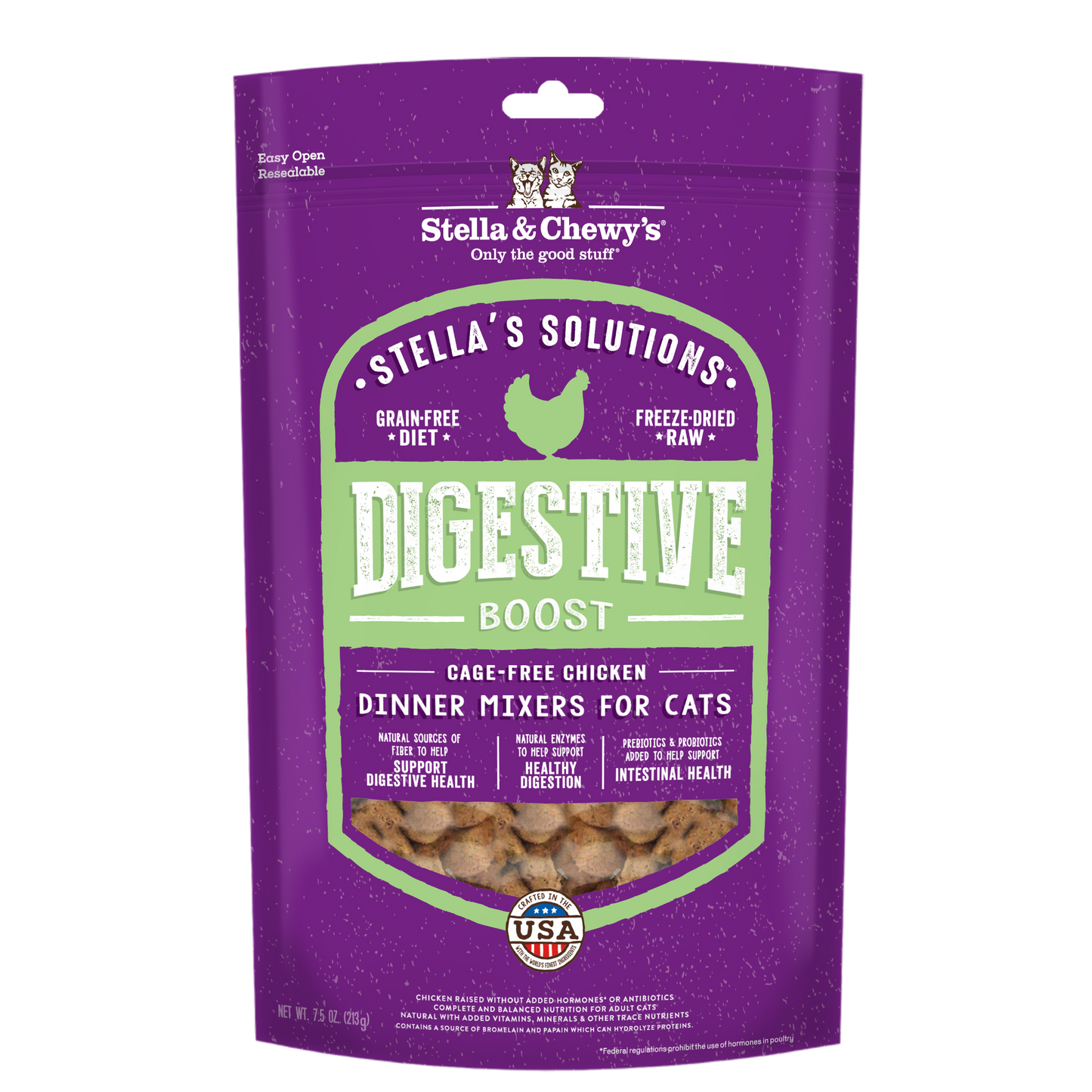 Stella & Chewy’s Stella's Solutions Digestive Boost Chicken Freeze Dried Cat Food 7.5oz
