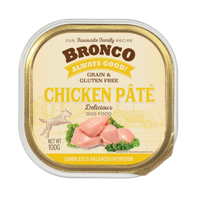 Bronco Chicken Pate Dog Tray Food 100g