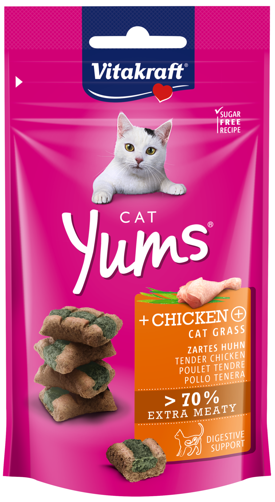 Vtakraft Yums Chicken & Cut Grass Cat Treats 40g