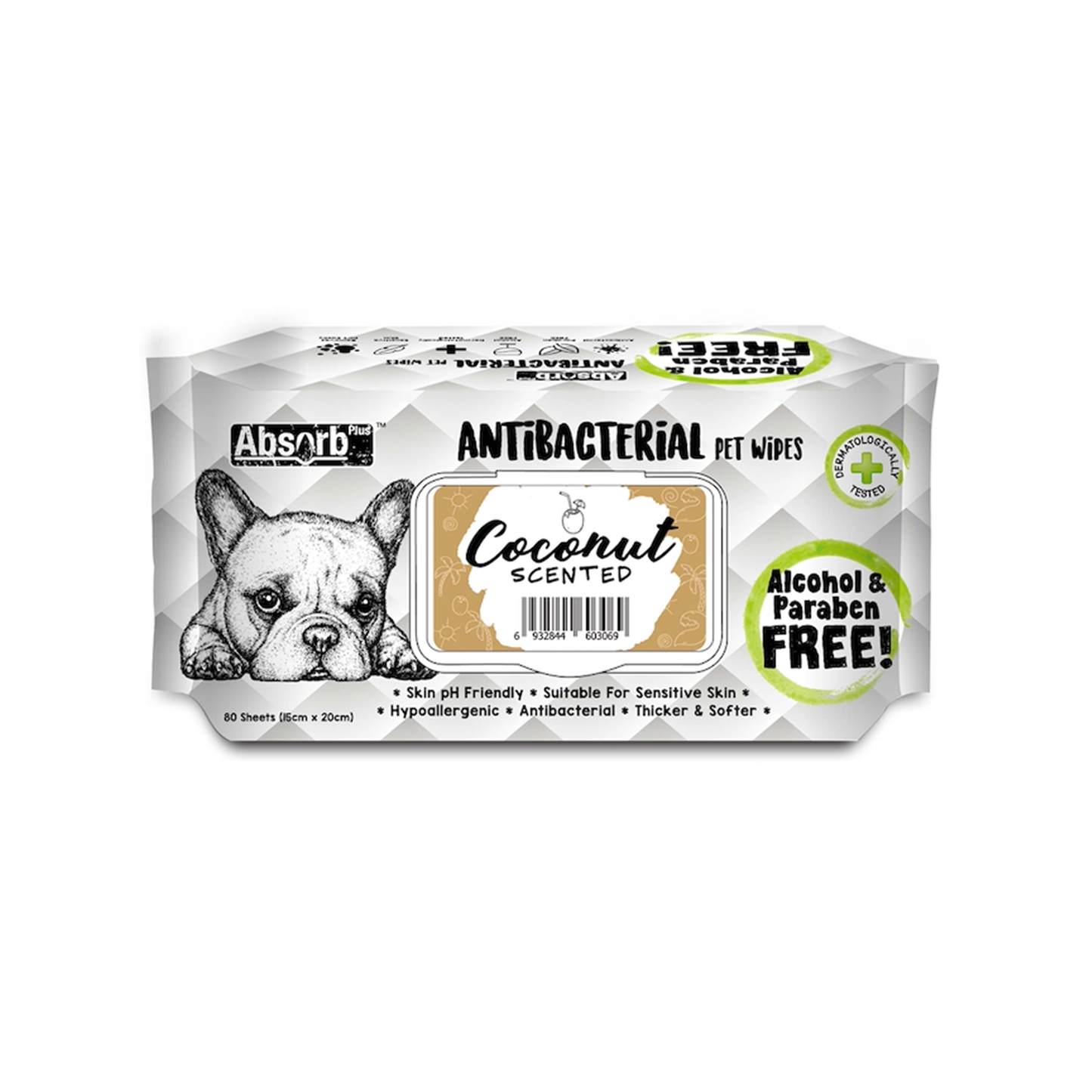 [As Low As $3.48 Each] Absorb Plus Coconut Antibacterial Pet Wipes