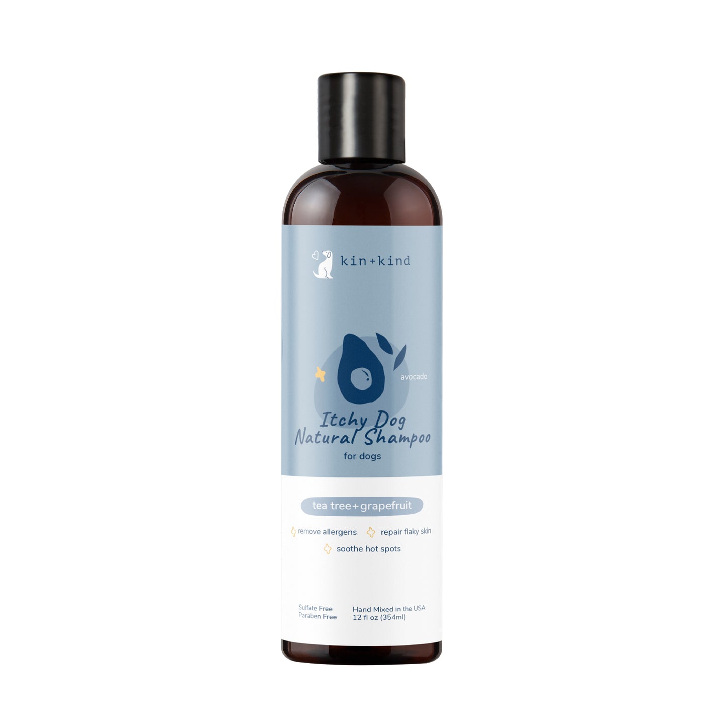 Kin+Kind Itchy Natural Shampoo for Dogs (Tea Tree + Grapefruit) 12oz