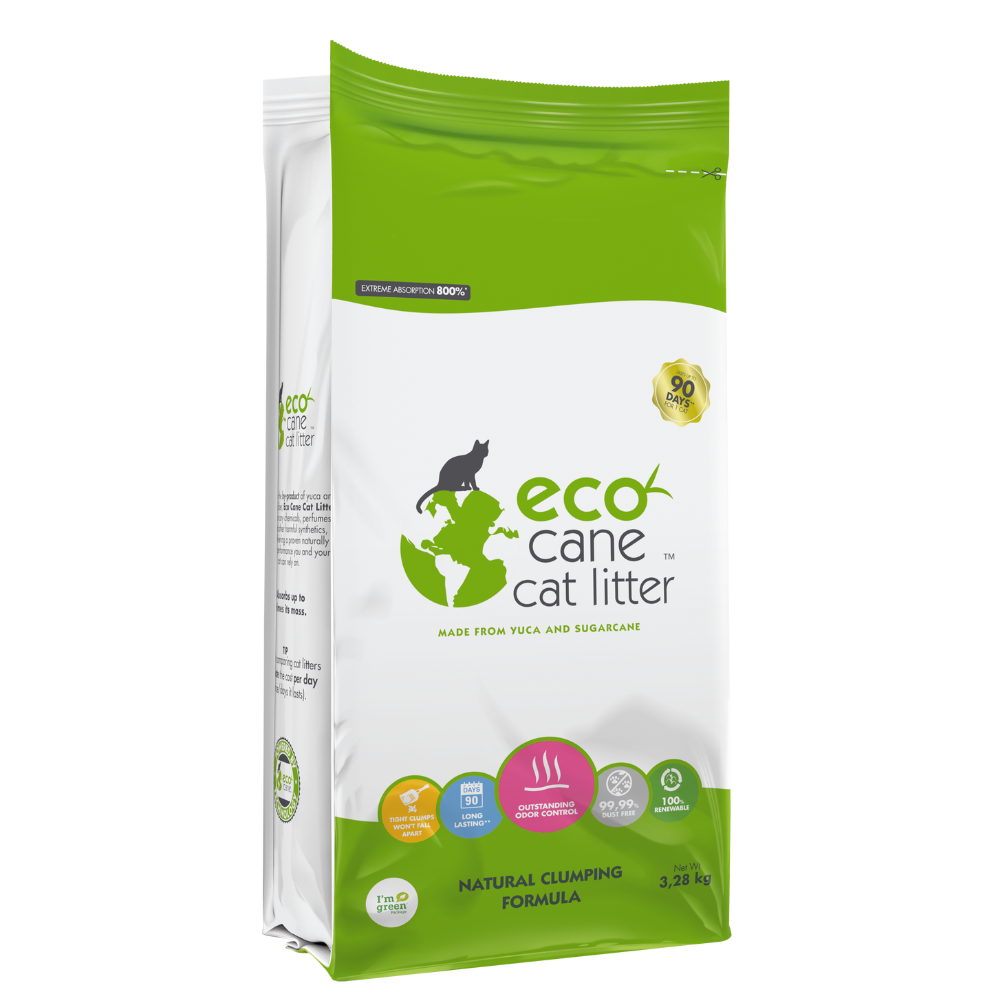 Eco Cane Natural Scented Clumping Cat Litter 3.28kg / 11.6L