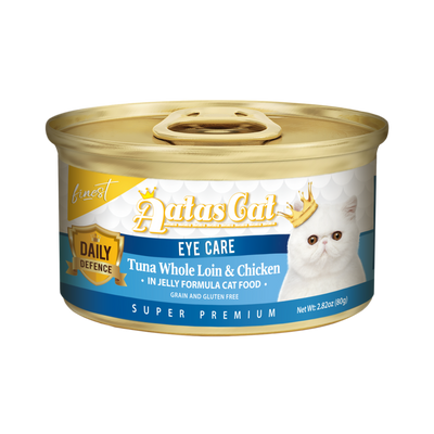 Aatas Cat Finest Daily Defence Eye Care Tuna Whole Loin & Chicken in Jelly Formula Cat Food 80g