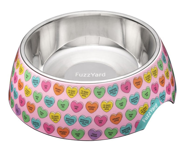 FuzzYard Easy Feeder Dog Bowl (Candy Hearts)