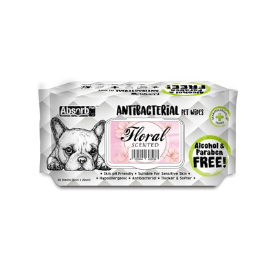 [As Low As $3.48 Each] Absorb Plus Floral Antibacterial Pet Wipes