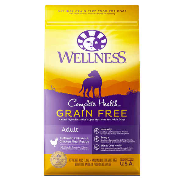 Wellness Complete Health Grain Free Deboned Chicken & Chicken Meal Dry Dog Food (2 Sizes)