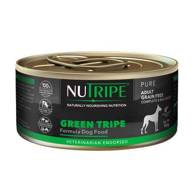 Nutripe Pure Green Tripe Adult Dog Canned Food 95g & 390g