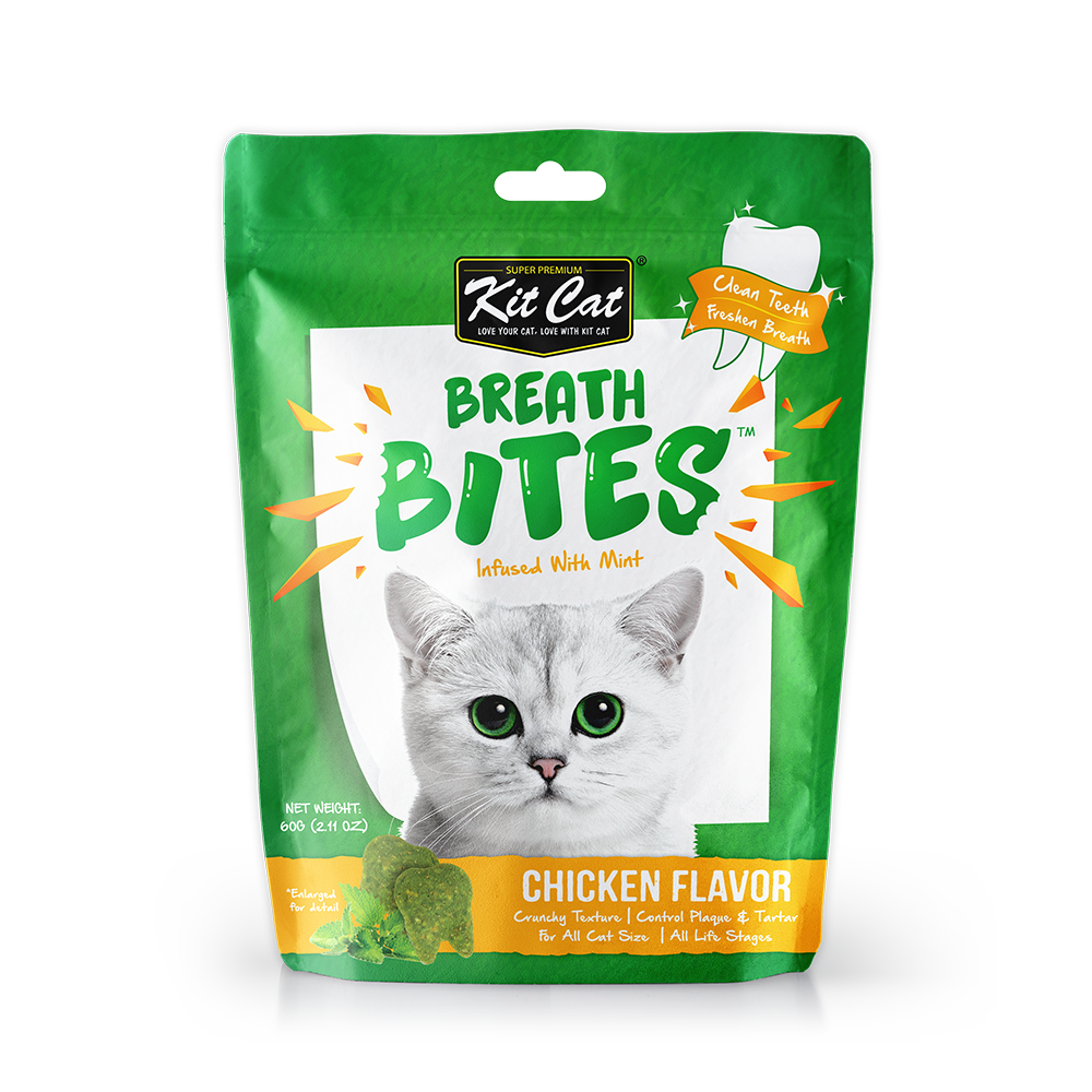 [As Low As $2.80 Each] Kit Cat Breath Bites Mint & Chicken Cat Treats 60g