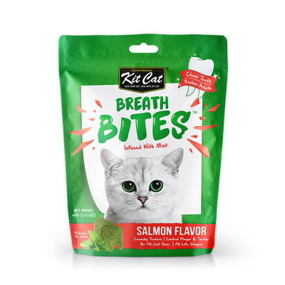 [As Low As $2.80 Each] Kit Cat Breath Bites Mint & Salmon Cat Treats 60g