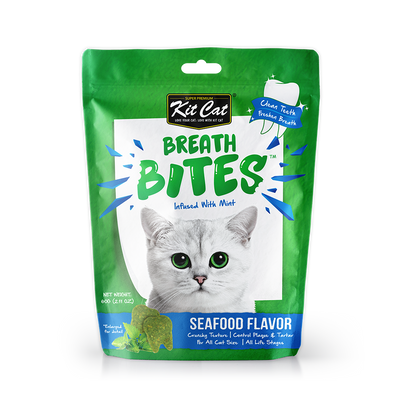 [As Low As $2.80 Each] Kit Cat Breath Bites Mint & Seafood Cat Treats 60g