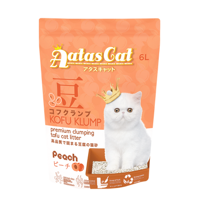Aatas Cat Kofu Klump Tofu Cat Litter Peach 6L