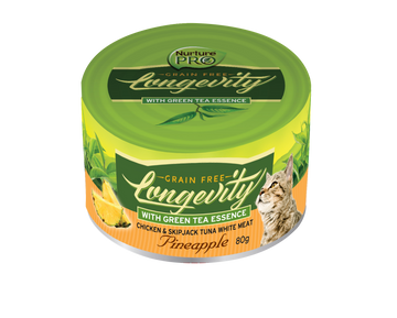 Nurture Pro Longevity Chicken & Skipjack Tuna White Meat with Pineapple Canned Cat Food 80g