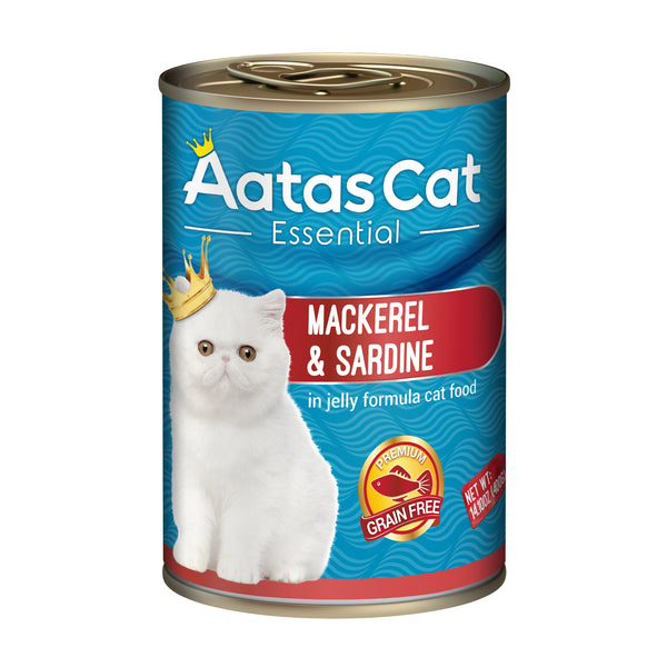 Aatas Cat Essential Mackerel & Sardine In Jelly Cat Food 400g