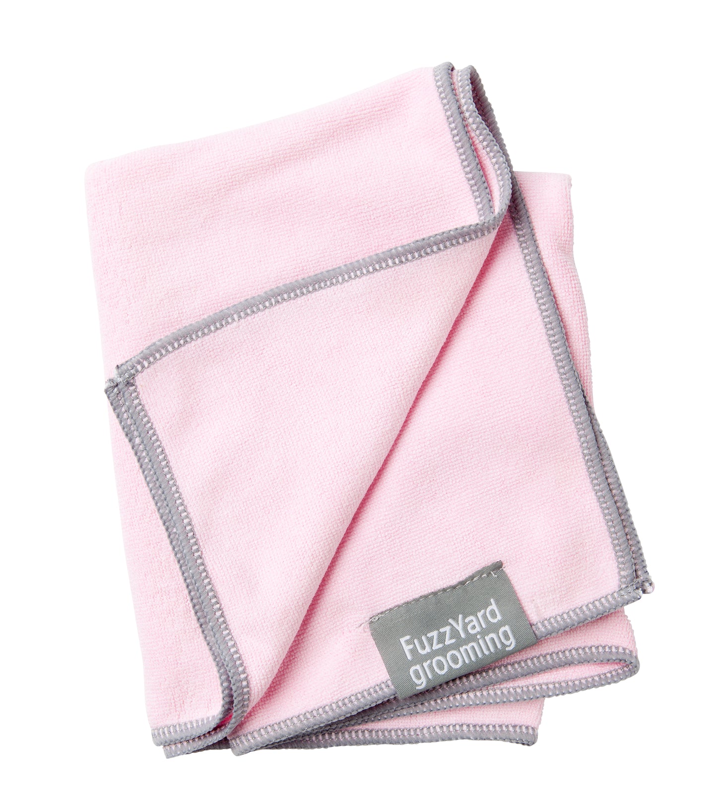 FuzzYard Pink with Grey Trim Microfibre Towel for Dogs