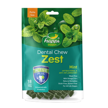 Happi Doggy Dental Chew Zest Petite Mint (2.5 Inch)