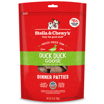 Stella & Chewy's Duck Duck Goose Dinner Patties Freeze-Dried Raw Dog Food (2 Sizes)