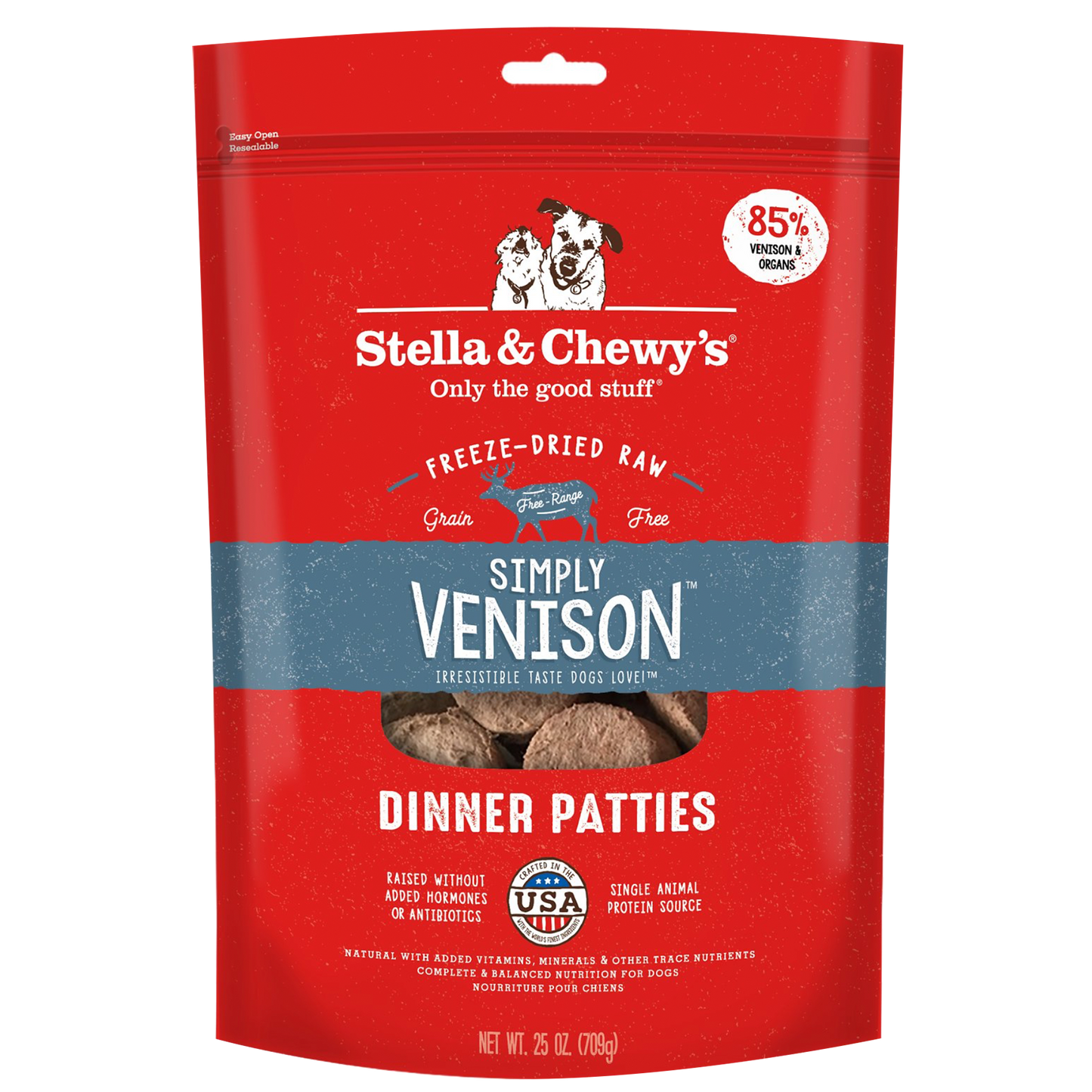 Stella & Chewy's Simply Venison Dinner Patties Freeze-Dried Raw Dog Food 25oz