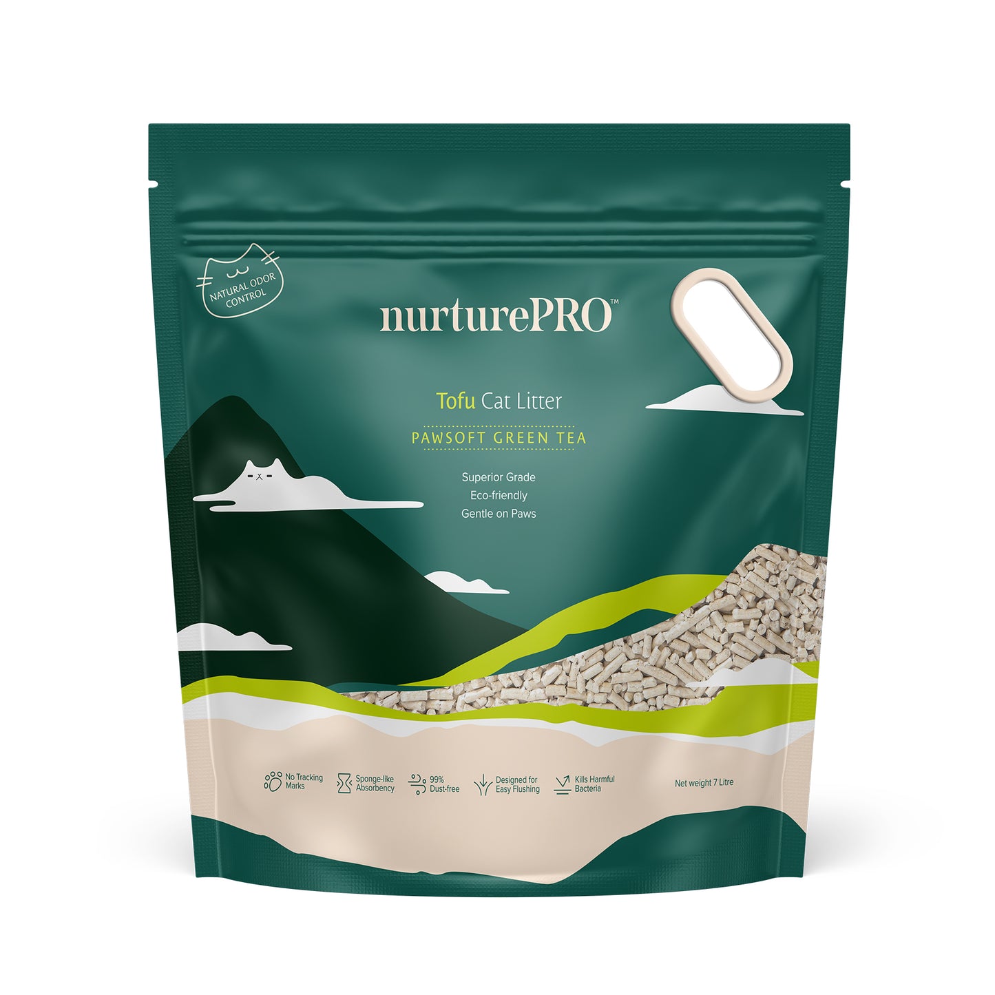 Nurture Pro Tofu Cat Litter Pawsoft Green Tea 7L (Bundle of 6)