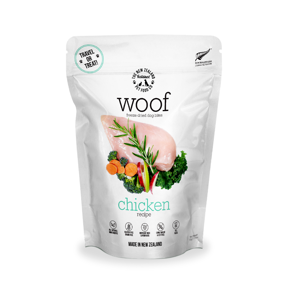 WOOF Freeze Dried Raw Chicken Dog Treats 50g