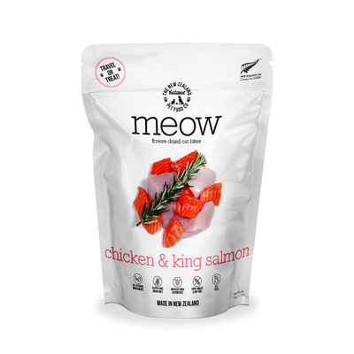 MEOW Freeze Dried Raw Chicken & King Salmon Cat Treats 50g