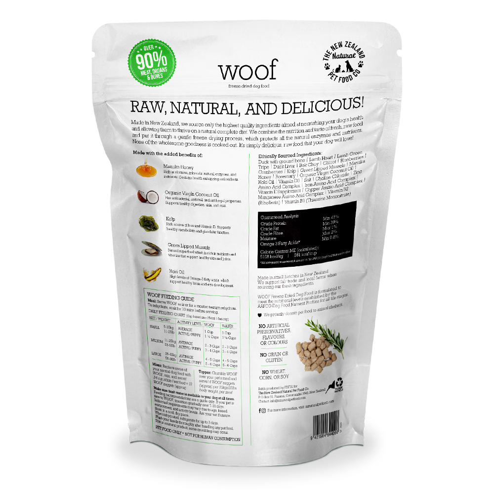 [FREE Treat + Bundle Deal] WOOF Freeze Dried Duck Raw Dog Food 280g