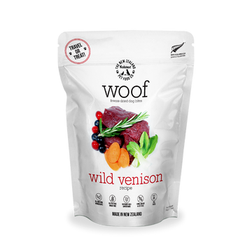 Woof Freeze Dried Raw Wild Venison Dog Treats 50g