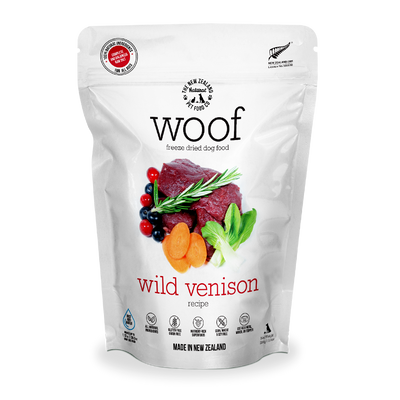 [FREE Treat + Bundle Deal] WOOF Freeze Dried Wild Venison Raw Dog Food 280g