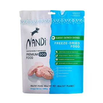 Nandi Freeze Dried Karoo Ostrich Entree Dog Food 14.1oz / 400g