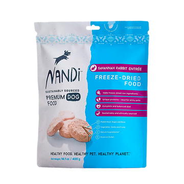 Nandi Freeze Dried Savannah Rabbit Entree Dog Food 14.1oz / 400g