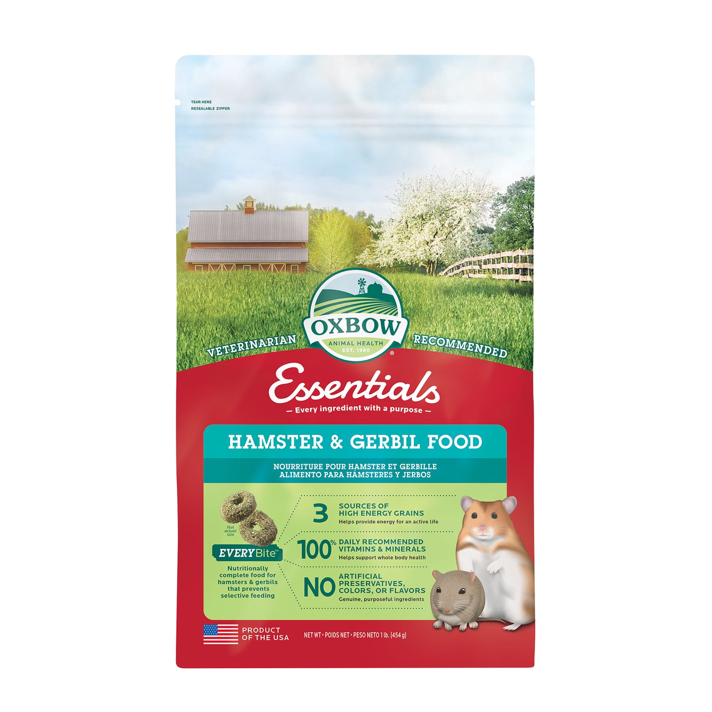 Oxbow Essentials Hamster & Gerbil Food 1lb