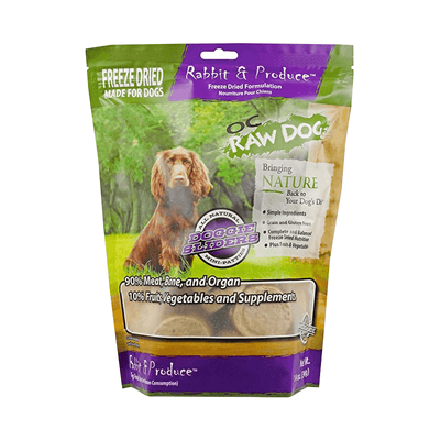 OC Raw Dog Rabbit & Produce Sliders Freeze Dried Dog Food 14oz