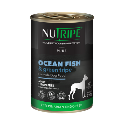 Nutripe Pure Ocean Fish & Green Tripe Adult Dog Canned Food 95g & 390g