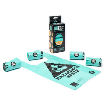 Fuzzyard Orange Scented Poop Bags With Handles 4 Rolls/Box (60 Bags)