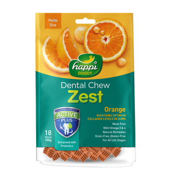 Happi Doggy Dental Chew Zest Petite Orange (2.5 Inch)