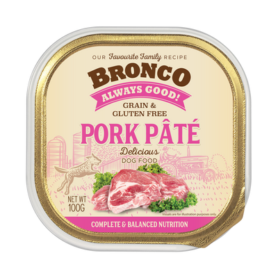 Bronco Pork Pate Dog Tray Food 100g