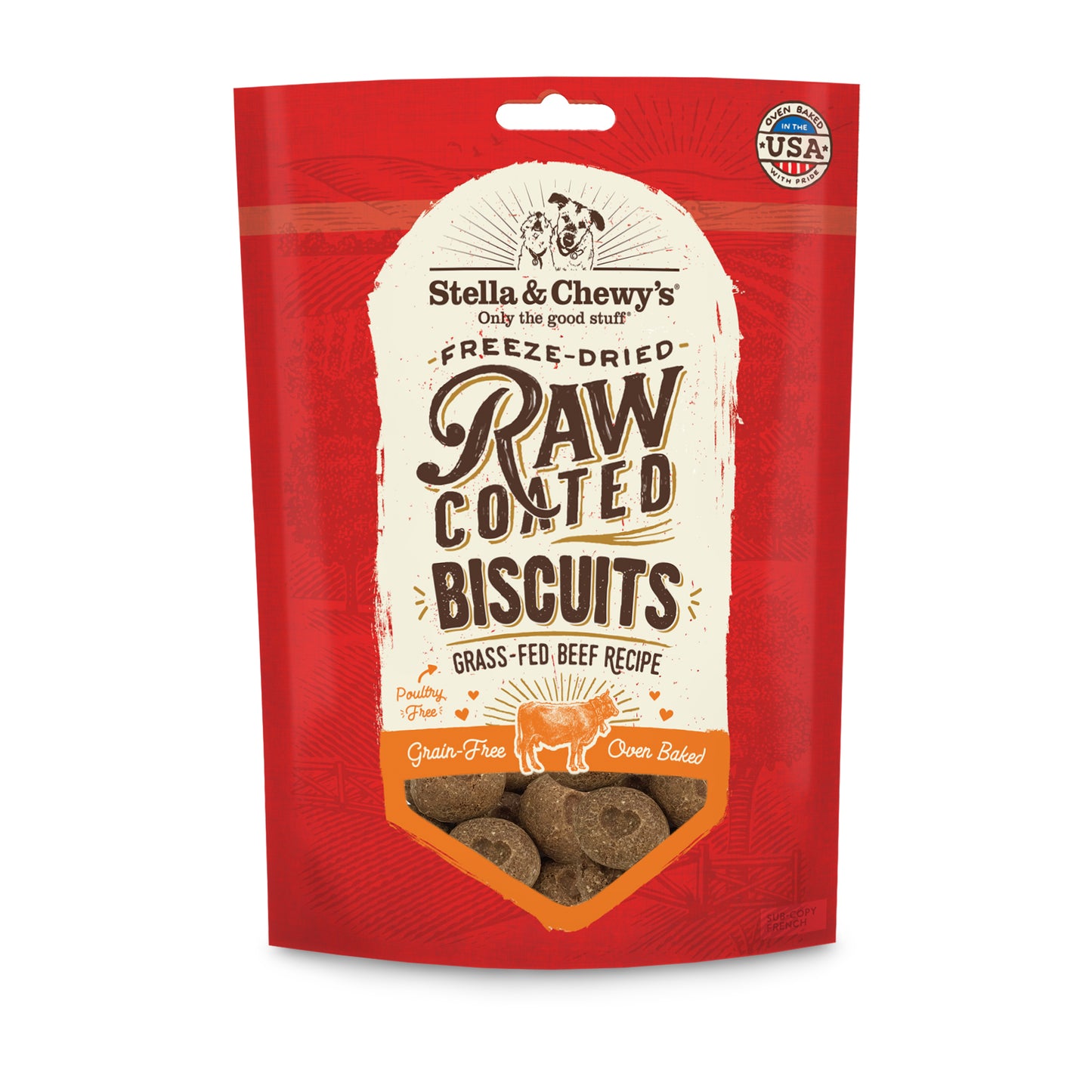 Stella & Chewy's Raw Coated Biscuits Beef Dog Treats 9oz