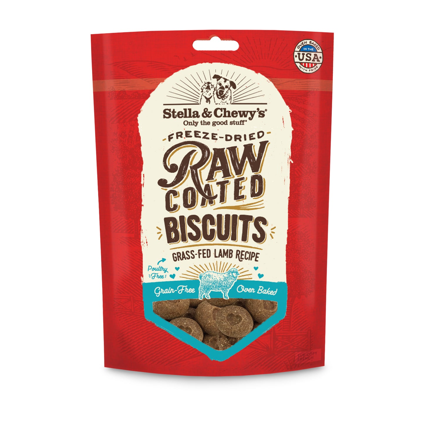 Stella & Chewy's Raw Coated Biscuits Lamb Dog Treats 9oz