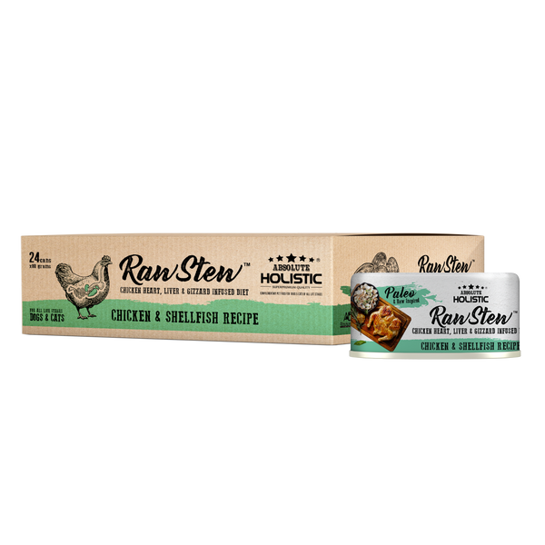 Absolute Holistic Chicken & Shellfish Raw Stew Cat & Dog Canned Food 80g