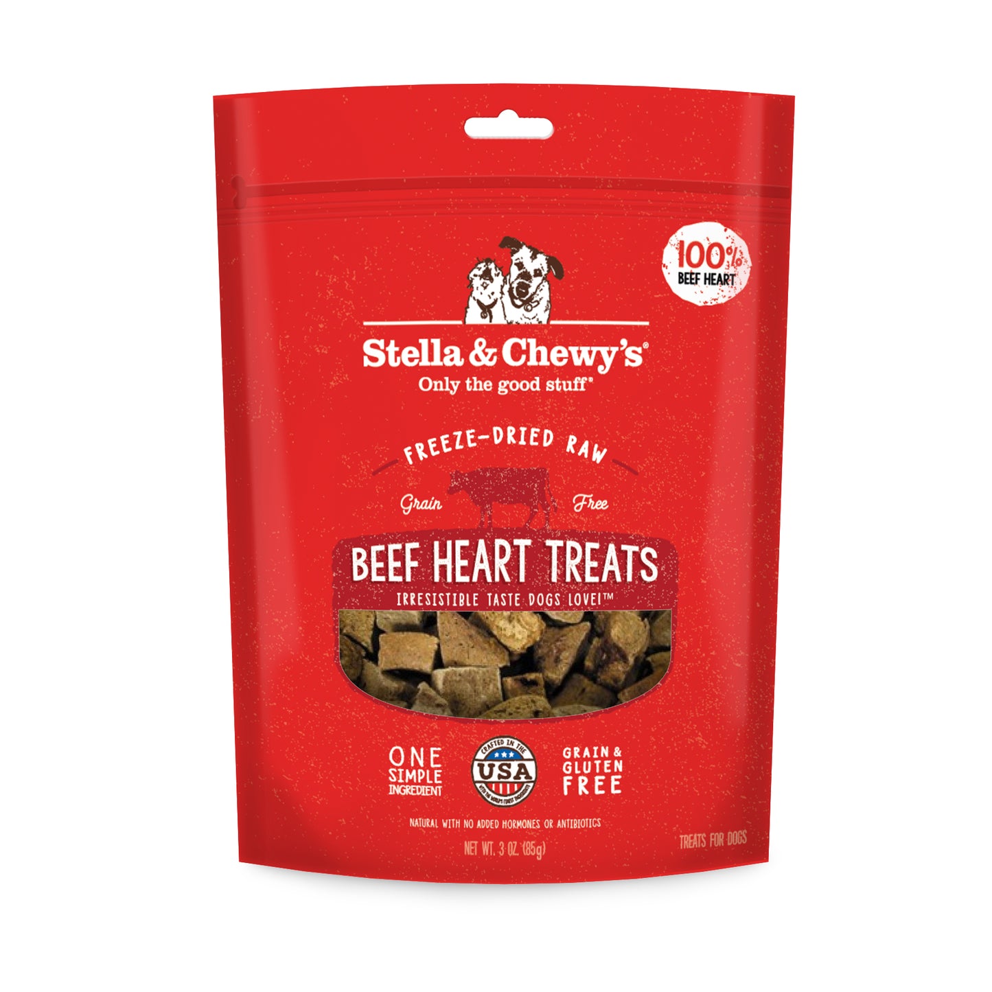 Stella & Chewy's Single Ingredient Beef Heart Freeze Dried Dog Treats 3oz