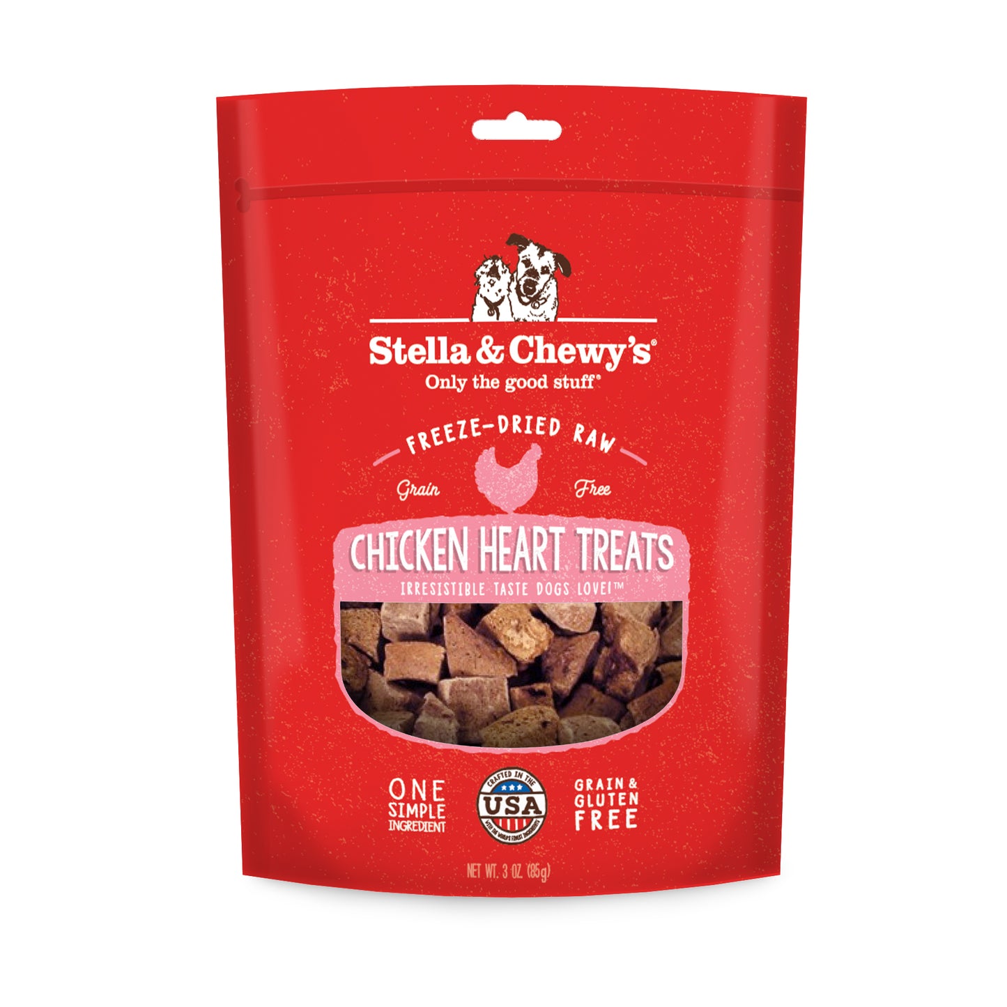 Stella & Chewy's Single Ingredient - Chicken Heart Freeze Dried Dog Treats 3oz