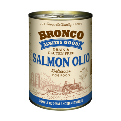 Bronco Salmon Olio Dog Canned Food 390g