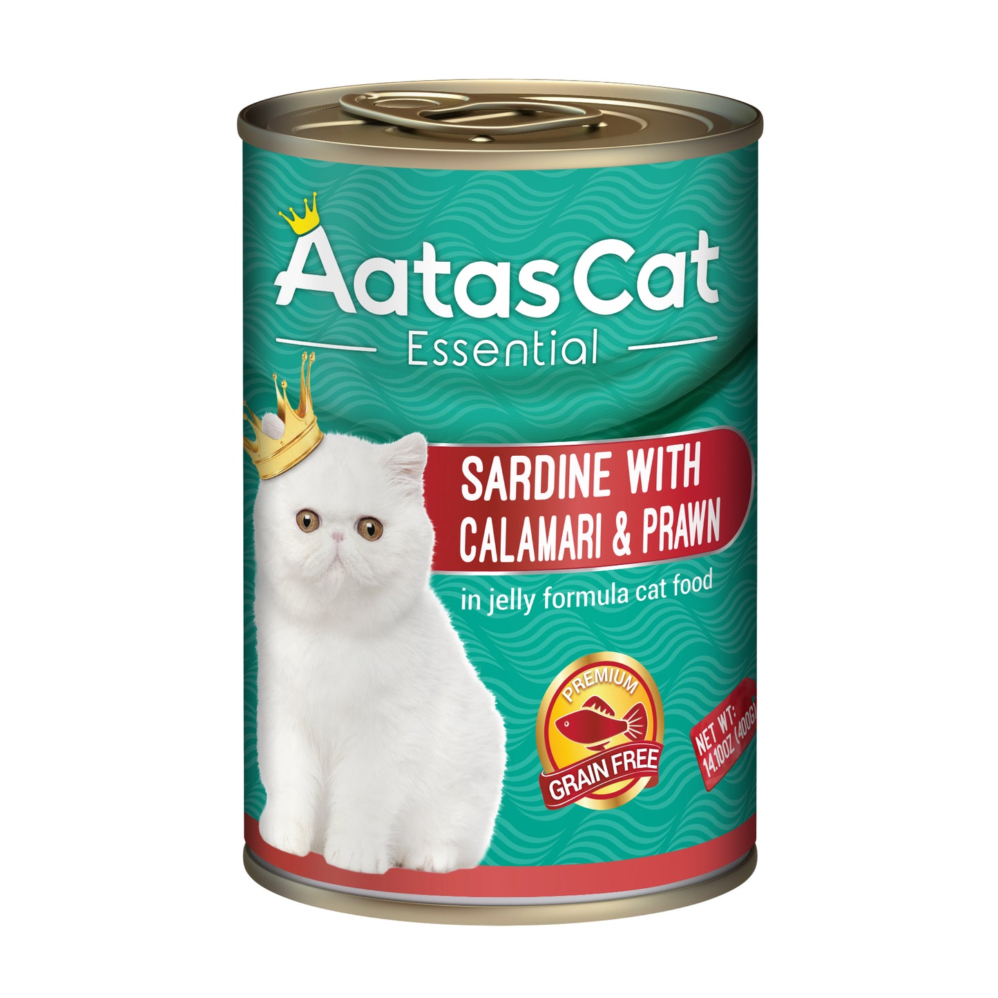 Aatas Cat Essential Sardine with Calamari and Prawn in Jelly Cat Food 400g