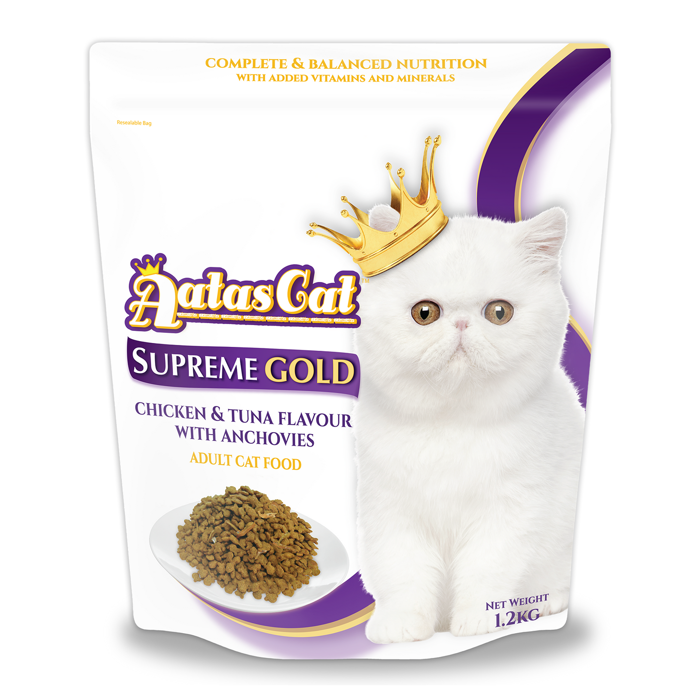 Aatas Cat Supreme Gold Chicken & Tuna With Anchovies Cat Dry Food 1.2kg